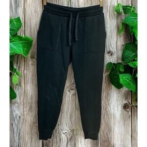 Women's GAP Black Joggers Sz XS Cotton Blend Pockets Athletic Sweatpants Lounge